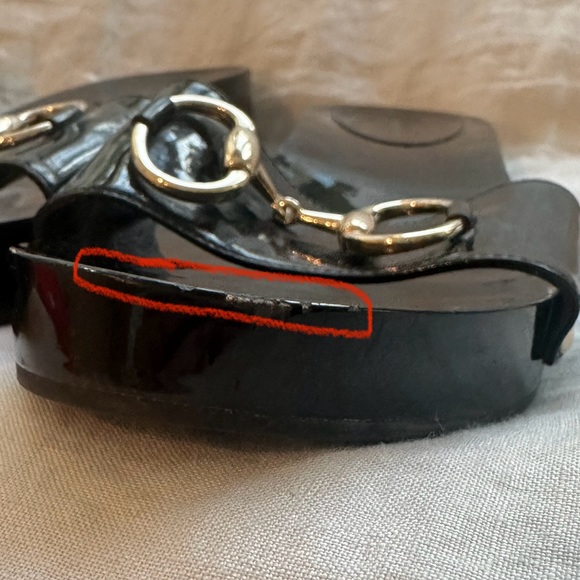 Vintage Gucci Horsebit Black and Gold Sandals Women’s Size 8 - Picture 7 of 7